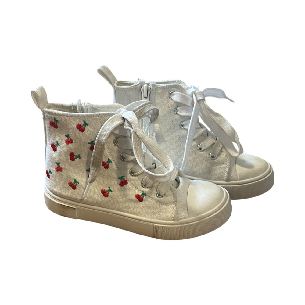 Ardene Kids White Cherry High-Top Sneakers